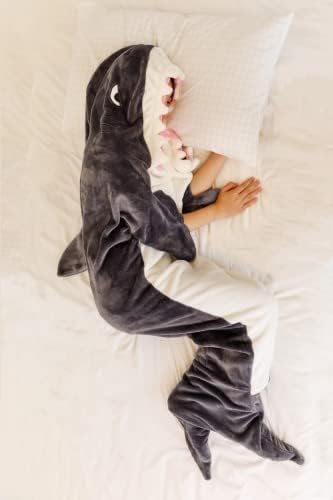 Cobertor de tubarão hoidket com capuz para homens adultos para homens super macios de flanela aconchegante de flanela
