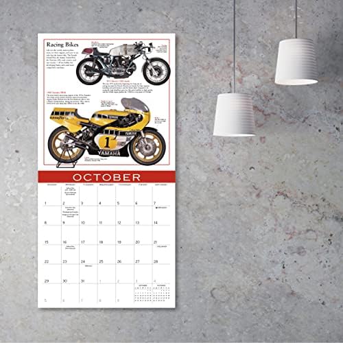 O melhor calendário de parede de motocicleta 2023, 12 x 12