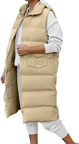 Casaco de colete de colete de casaco de inverno longo feminino