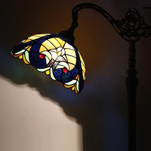 WerFactory Tiffany Floor Lamp âmbar Ligra amarela de manchado Lâmpada arqueada de vidro arqueado de 12x18x64 polegadas Gósoneco de