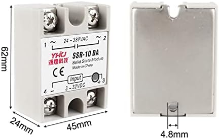 Revezamento de estado sólido exongy 1PCS SSR-25DA 25A SSR-10DA SSR-40DA 5-24VDC a 24-380V AC SSR 25DA6-20MA