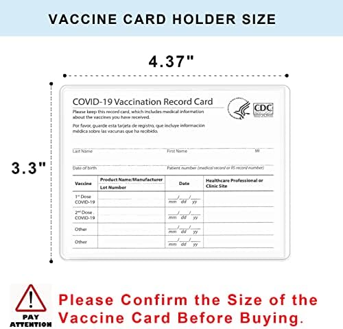 6pcs Vacina Vacina Titular do cartão de visita 4 x 3 Vacina Protetor de proteção à prova de arranhões, suporte de plástico
