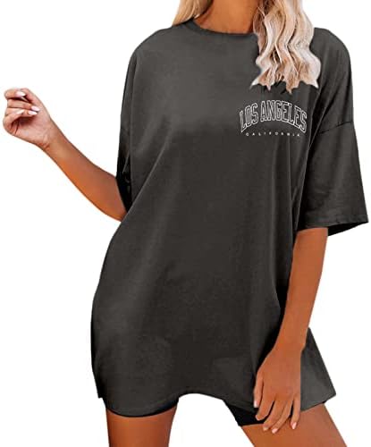 Roupas sexy de plus size, padrão engraçado de letra de letra curta o-pescoço de verão Tops camisetas de verão para mulheres