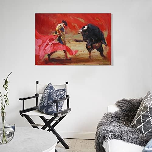 Pinturas espanholas pinturas de pôsteres e pôsteres de touros Office Office Wall Art decoração de tela de tela de tela de tela e impressões de impressão de arte de parede para decoração de quarto da sala de estar 24x36in (60x90