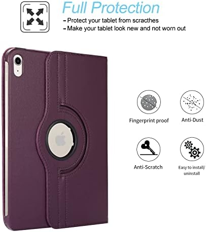 Case de capa rotativa CaseEPOT para iPad Pro 12,9 polegadas, Premium PU Couro de 360 ​​graus de 360 ​​graus Stand Flip Smart Magnetic Case para iPad Pro 12.9 , roxo
