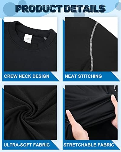 HiCarer 6 embalam as camisas de compressão atlética masculinas, trepadeiras atléticas secas, camisetas de manga longa