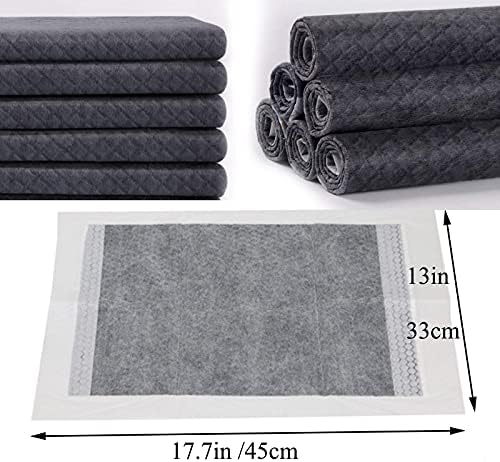 Kathson Rabbit Pee Pads Liners de gaiola descartáveis ​​Super absorventes Black Carbon odor-Control Bunny Training Pad com superfície seca rápida para coelho de gaiola porco de porco de porquinho animais pequenos animais