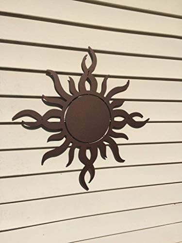 Godblessign Garden Modern Sun Metal Sign, signo solar maior, decoração de parede de metal para cozinha de cozinha em casa bar