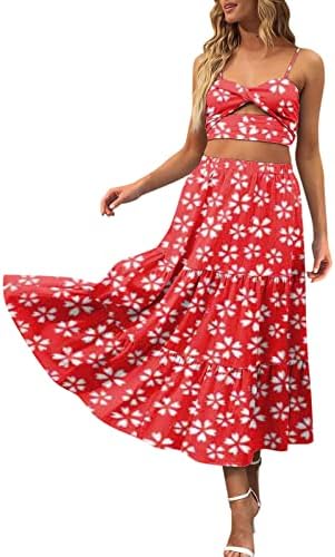 Salas casuais de verão Boho Midi Saias para mulheres plissadas de saia fluida Floral Print High Wistide Long Beach Skirt com bolsos