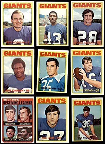 1972 Topps New York Giants Low Team Set