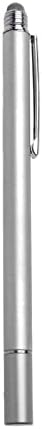 Caneta de caneta de ondas de ondas de caixa compatível com Ruggtek RP 550 - caneta capacitiva de dualtip, caneta de caneta de caneta capacitiva de ponta de fibra para Ruggtek RP 550 - prata metálica