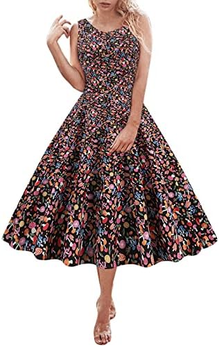 Vestido de verão casual Lariau Mulheres à noite o colarinho presa plissada elegante estampa de flor grande vestido de saia de formatura vestido de halter