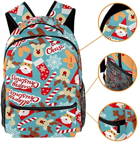 Mochileiros Backpack Sacos de ombro Bages de viagens da faculdade Mochilas Casual Daypack For Mulheres Homens, Papai Noel