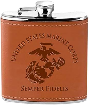 USMC Flask and Marine Corps Playing Cards Set - Presente para fuzileiros navais