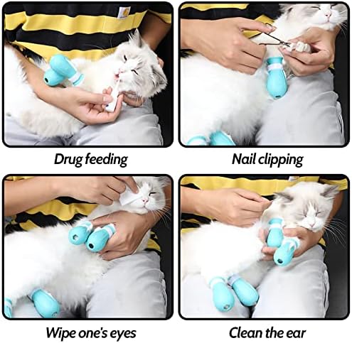 Miayaya 4 embalagem anti-arranhão capa de gato sapatos de silicone Botas de silicone Botas de riscos de cotoneiras de cofre de gato Garras de gato para banho em casa, raspando o tratamento da verificação
