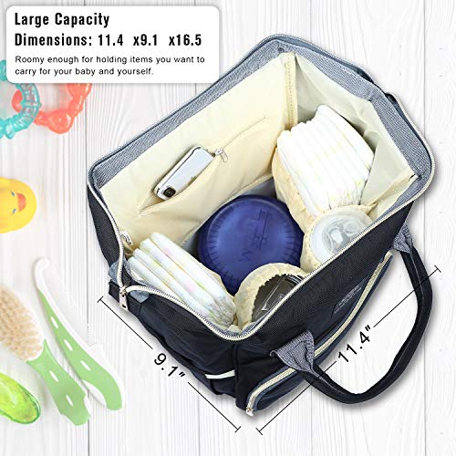 Bolsa de fraldas terrestres para mamãe, organizador de mochila de fraldas de bebê de grande capacidade, compacto, mochila de