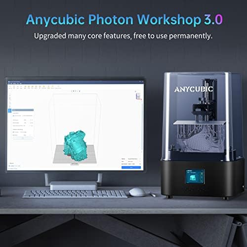 Anycubic 4K+ Resina 3D Impressora, Photon Mono 2 LCD 3D Impressora com tela Mono HD 6.6 '', filme de alta precisão e proteção,