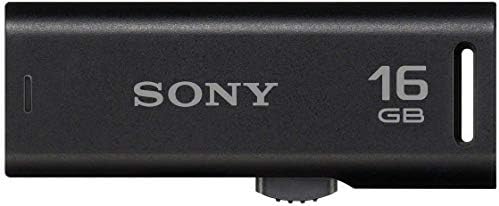 Sony USM16GR 16GB Microvault USB Flash Drive com conector retrátil, preto
