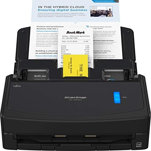 Fujitsu Scannap IX1300 Compact Wi-Fi Document Scanner para Mac ou PC, Black & Scannsnap IX1400 Scanner de documentos de botão de