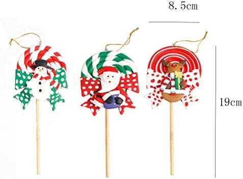 2pcs decoração de Natal Polímero Clay Lollipop Desktop Decoração Ornamentos para crianças Decoração do jardim de