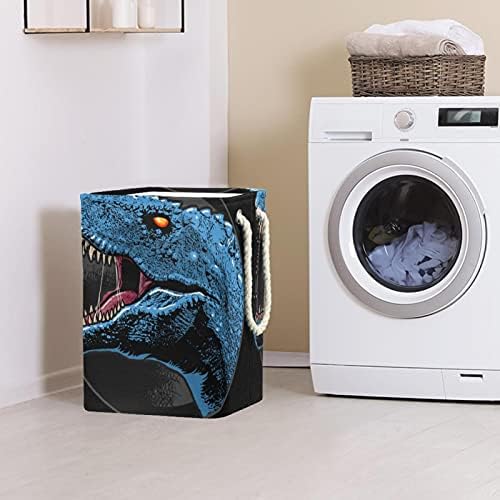 Cesto de lavanderia grande com estampa de cabeça dinossaur