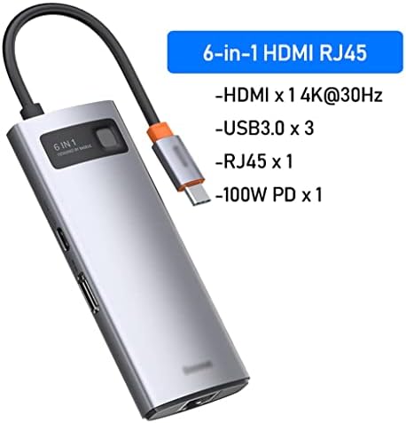 Zlxdp USB tipo C Hub USB C TO -Compatible RJ45 SD Reader PD 100W Carregador USB 3.0 Estação de dock hub