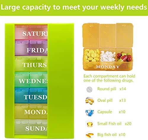 Caixa de comprimidos 3 vezes ao dia diariamente contêiner de pílula de bolso portátil Organizador semanal de comprimidos Caixa