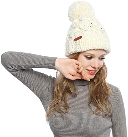 Mulheres tricotadas chapéu de gorro desleixado Capinho de inverno vazio Chapéu de cavalo de cavalo de cavalo espesso