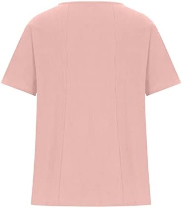 Tampos de linho para mulheres 2023 Blusa da moda de verão Flores de túnica camisetas de manga curta camisetas de botão de tamanho grande