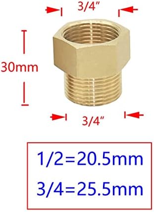 Brass de 1 polegada a 3/4 1/2 conector de rosca fêmea de fêmea, redução de água, conector de tubo de água Reparar acessórios de