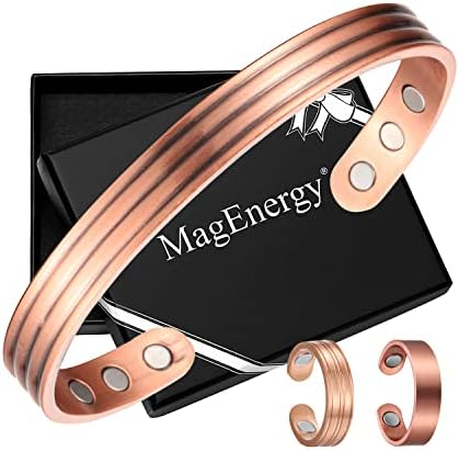 Ringos de pulseira de cobre de magenergy para mulheres Bagta de cobre pura ajustável para amante da mãe