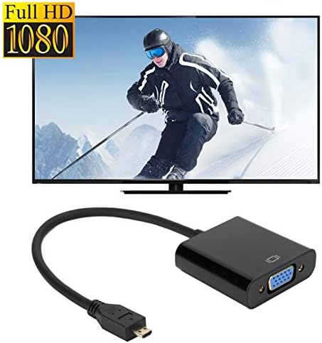 Serounder Micro HDMI para VGA Video Video Converter, Micro HDMI para VGA Adaptador de conversor de vídeo 1080p, para Raspberry Pi 4b