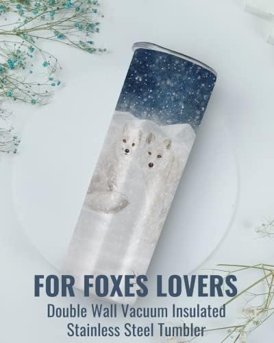 Presentes da Fox Onebttl, presentes para os amantes da raposa no Dia Nacional da Fox, aniversário e Natal, copo isolado de aço inoxidável - duas raposas