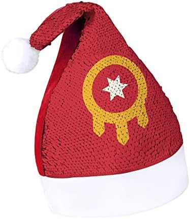 Tulsa Flag lecinas Chapéus de Natal chapéu de Natal para adultos Fantas de festa de Natal Merry