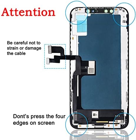 Para iPhone XS LCD Screen Substacement Kit, FOOBONG 3D Touch Screen Reparação Digitalizador de exibição completa com adesivo à prova d'água+ferramentas completas de reparo 5.8 polegadas pretas