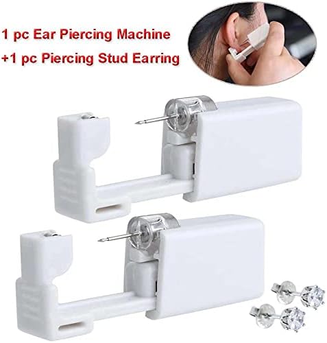 Dispositivo de piercing descartável com anéis de orelha Studs Kit de piercing de piercing no nariz kit de piercing portátil,