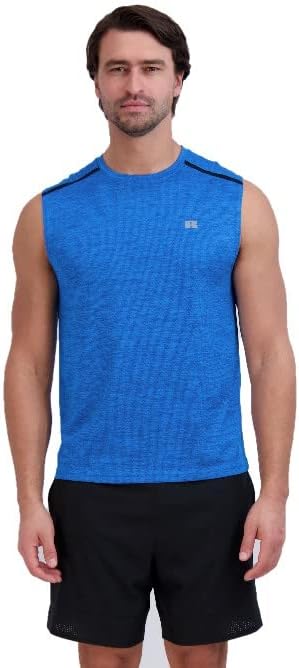 Russell Athletic Mens Dri-Power Space-Dye Manga curta Crew pescoço Desempenho Muscle Tee