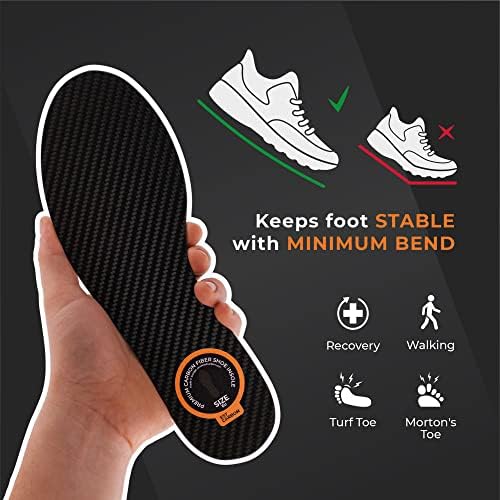 Insole de fibra de carbono -1 PC | Inserção rígida de sapatos de fibra de carbono para recuperação | Inserção de sapatos de grafite