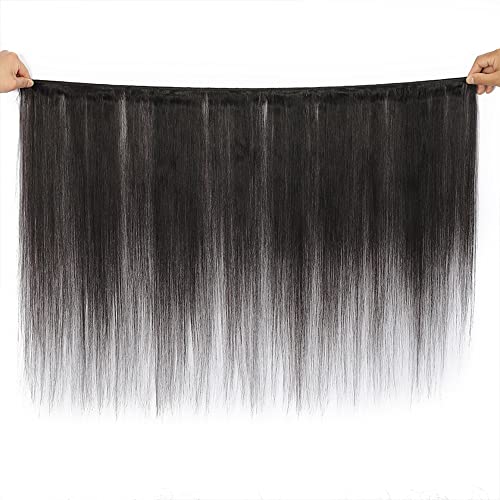 Pacacos de cabelo preto Cabelo humano reto 3 pacote 24 26 28 polegadas Real não processadas Extensões de cabelo virgem para mulheres negras Remy Brasy Hair Natural Black Cor 3