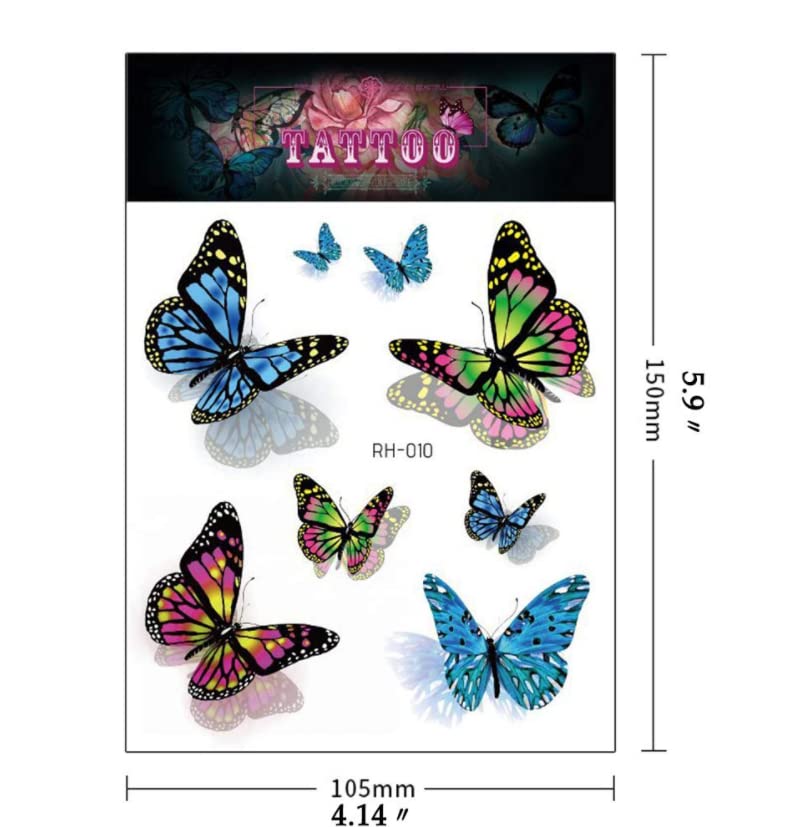 8 lençóis mapa mundial colorido adesivo de tatuagem temporária para mulheres arte corporal tatuagem