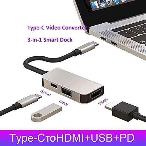 ZSEDP USB TIPO C 3.1 A -COMPATIBLE USB 3.0 DOCK HUB 3 EM 1 ADAPTADOR USB C 4K VIDEO PD CONVERSOR