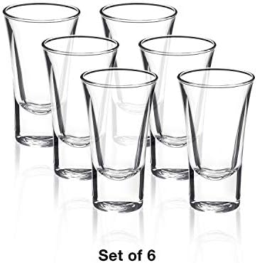 Bormioli Rocco Dublino Collection Shot Glasses - Conjunto de 6 copos transparentes com base pesada - vidro de 2