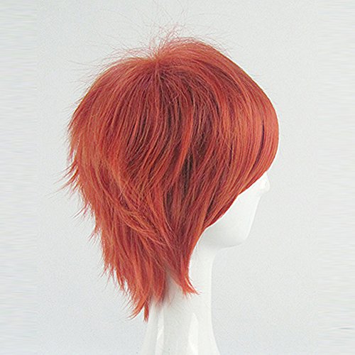 Destino ficar noite shirou emiya laranja vermelha curta curta peruca + tampa de peruca grátis