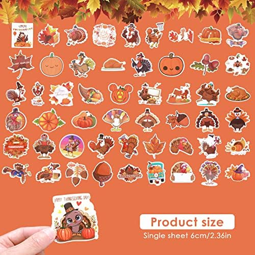 Decalques de adesivos de Ação de Graças de Cobee 100 peças, adesivos estéticos de caça de abóbora Decalques de outono de abóbora