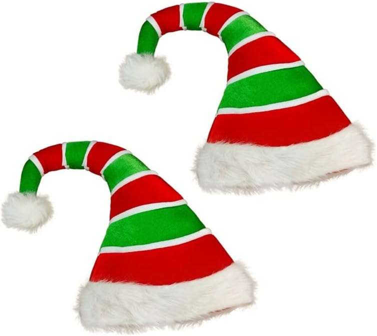 Eesll Santa Hat 2x Papai Noel Hat Push Papai Noel Festa decorativa Adeços