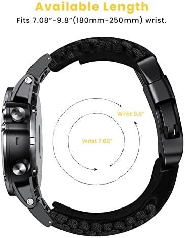 WTUKMO 22 26mm de nylon trançado o relógio Quickfit Ratch para Fenix ​​7 7x 6x 6 Fenix ​​5x 5 mais 3 3HR 935 945 S60 Assista a silicone Watch Wrist WristB