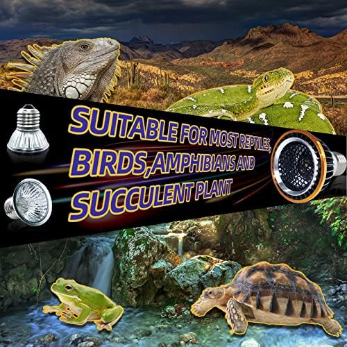 Lâmpada de calor de réptil, luz de réptil UVA UVB, luz de tartaruga de cabeça dupla com mangueira e braçadeira rotatáveis