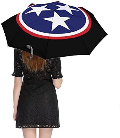 Bandeira do Tennessee 3 dobras guarda-chuva anti-UV guarda-vento à prova de vento
