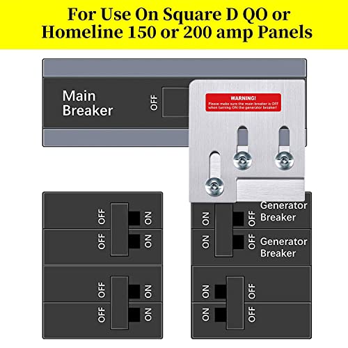 Wirelel Generator Intertrawlock-Kit Fits para painéis quadrados D Qo ou Homeline 150 ou 200 AA | Kit de interruptor de intertravamento