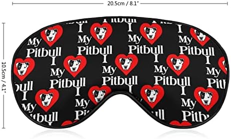Eu amo pitbull máscara de sono olho de capa noturno para homens bloqueia a luz para viajar de viagem de viagem alça